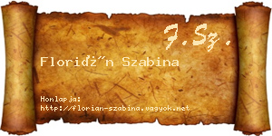 Florián Szabina névjegykártya